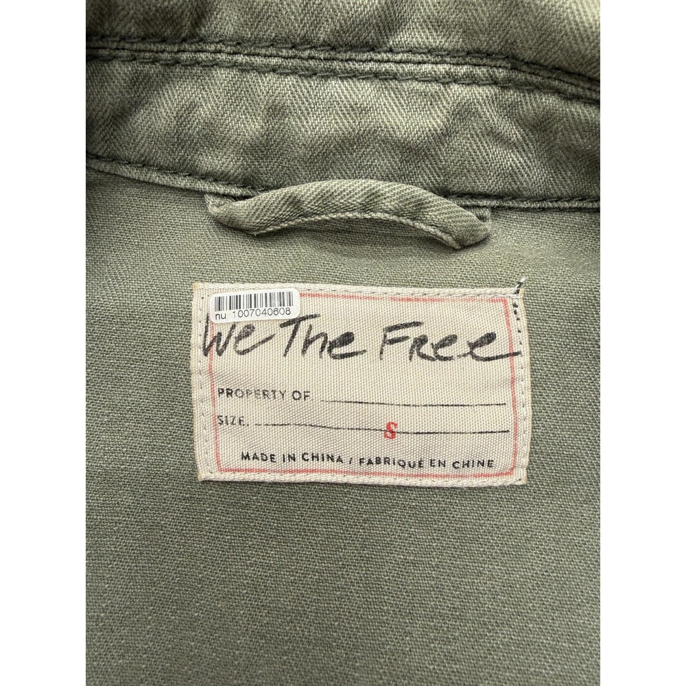 We The Free Jacket Womens S Green Long Utility Military Coat Distressed Patchwor - Picture 7 of 16